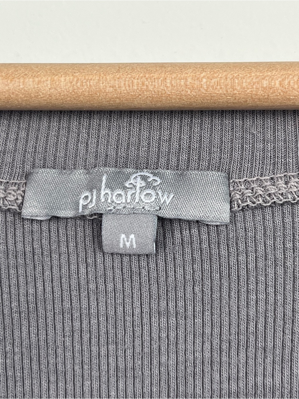 PJ Harlow Frankie gray Supima cotton modal blend pajama lounge top, medium. - Picture 4 of 7